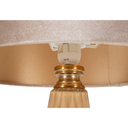 Lampa stołowa Perly - H, kolor perłowy i złoty, szkło i żelazo, 36,5 x 36,5 x 68,5 cm, 1 x E27, styl glamour, do salonu i sypialni, Mauro Ferretti