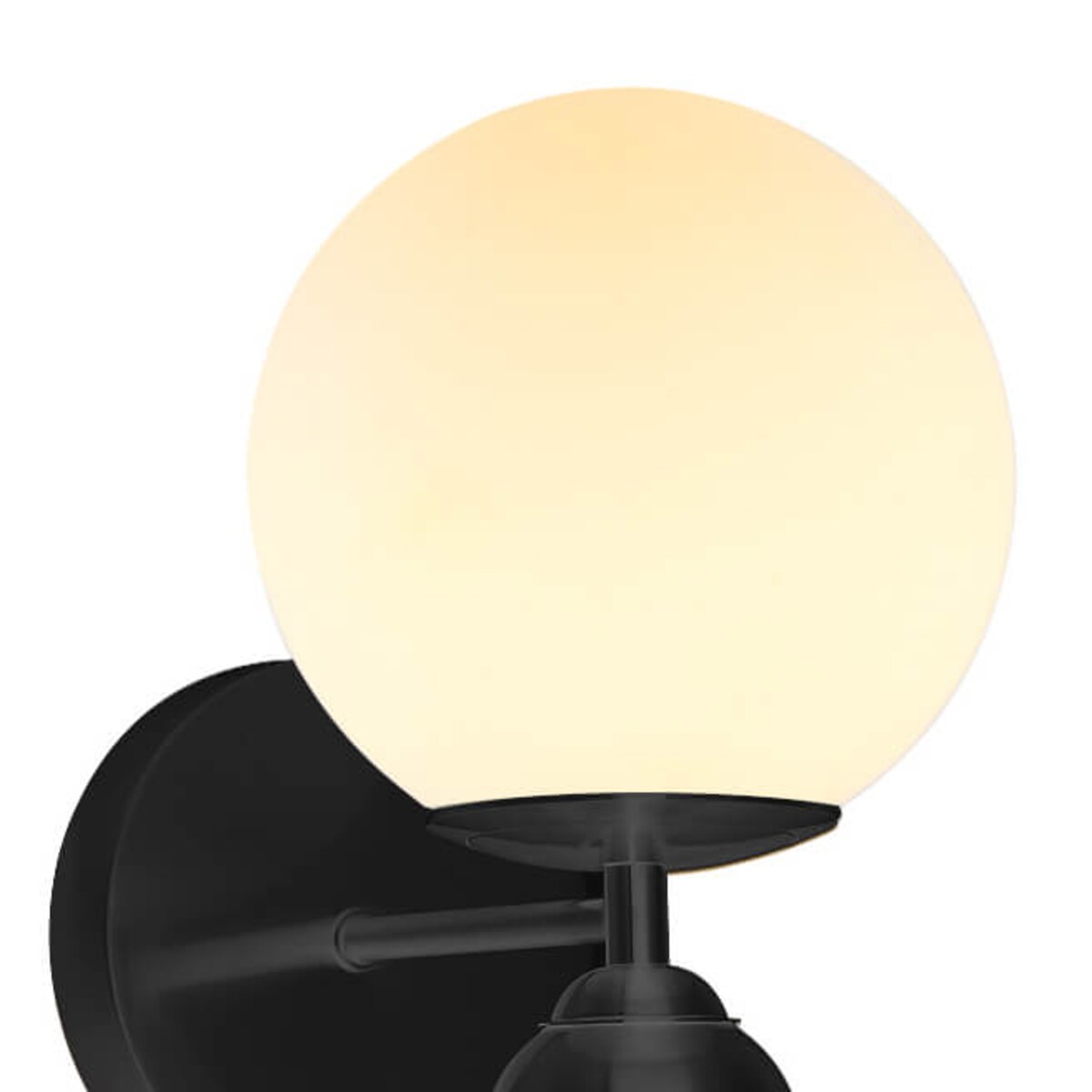 Ścienny kinkiet kula Aldeva WL-02340-1-BK Italux metalowa szklana biały czarny