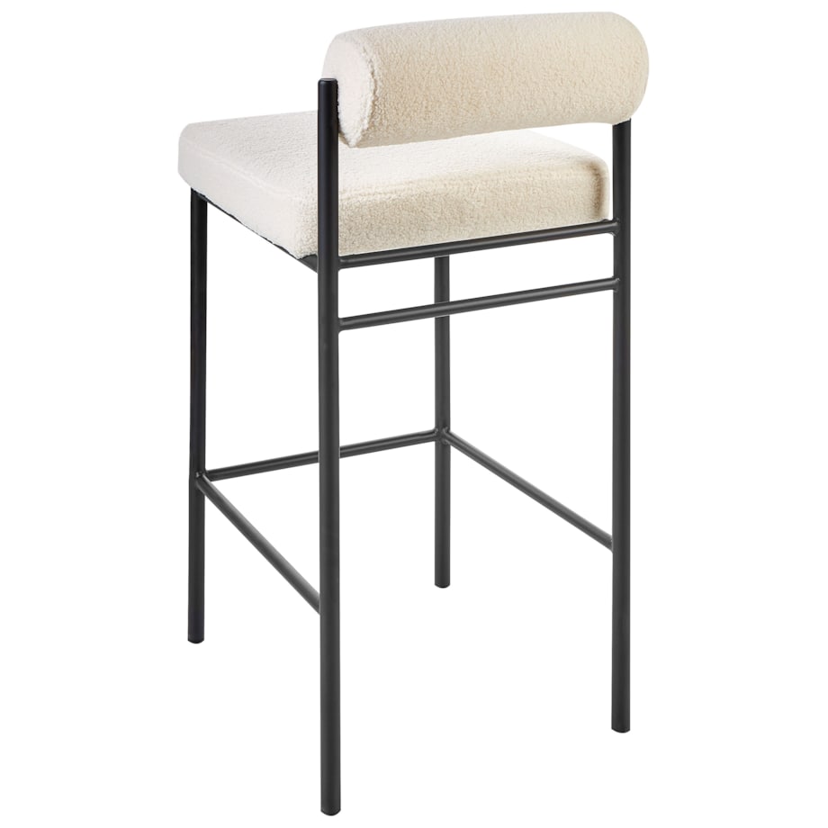 Krzesło barowe Zestaw 2 Boucle Złamana biel AMAYA