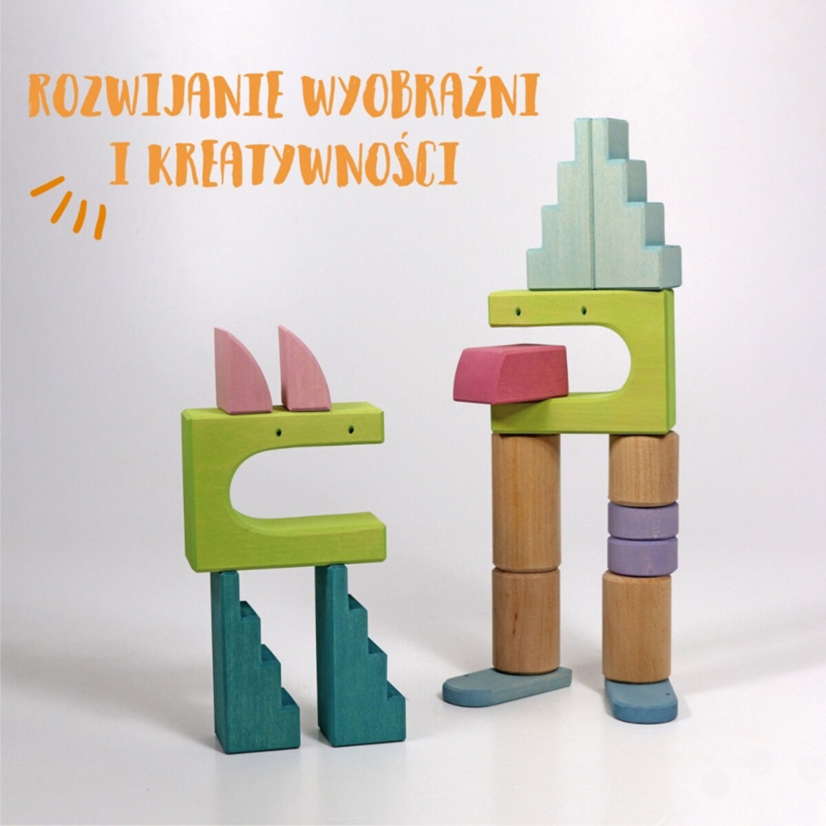 Układanka drewniana w ramce – klocki drewniane Grimm's dla rocznego dziecka