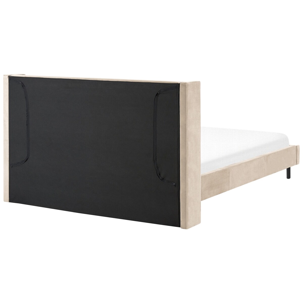 Łóżko welurowe 180 x 200 cm beżowe VILLETTE