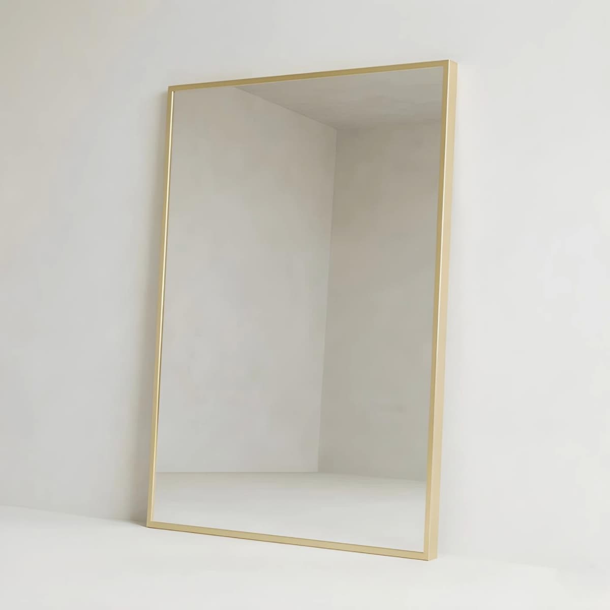 Lustro wiszące SKARP, prostokątne, 60 x 80 cm, kolor złoty, szkło