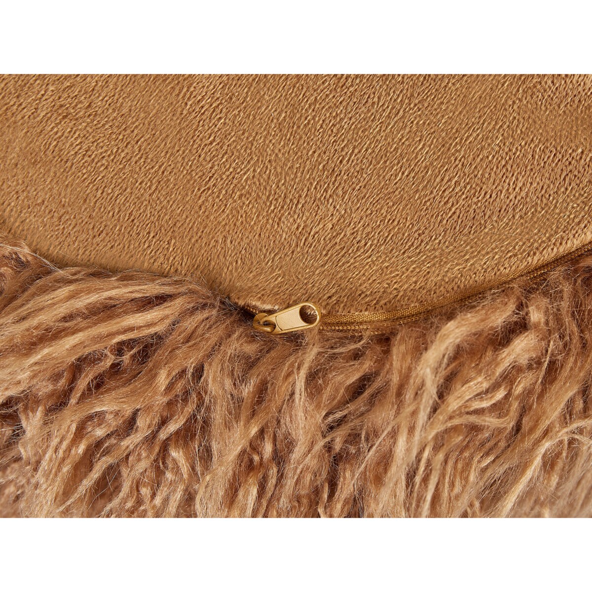 Puf futrzany 50 x 50 x 30 cm brązowy TUKKI