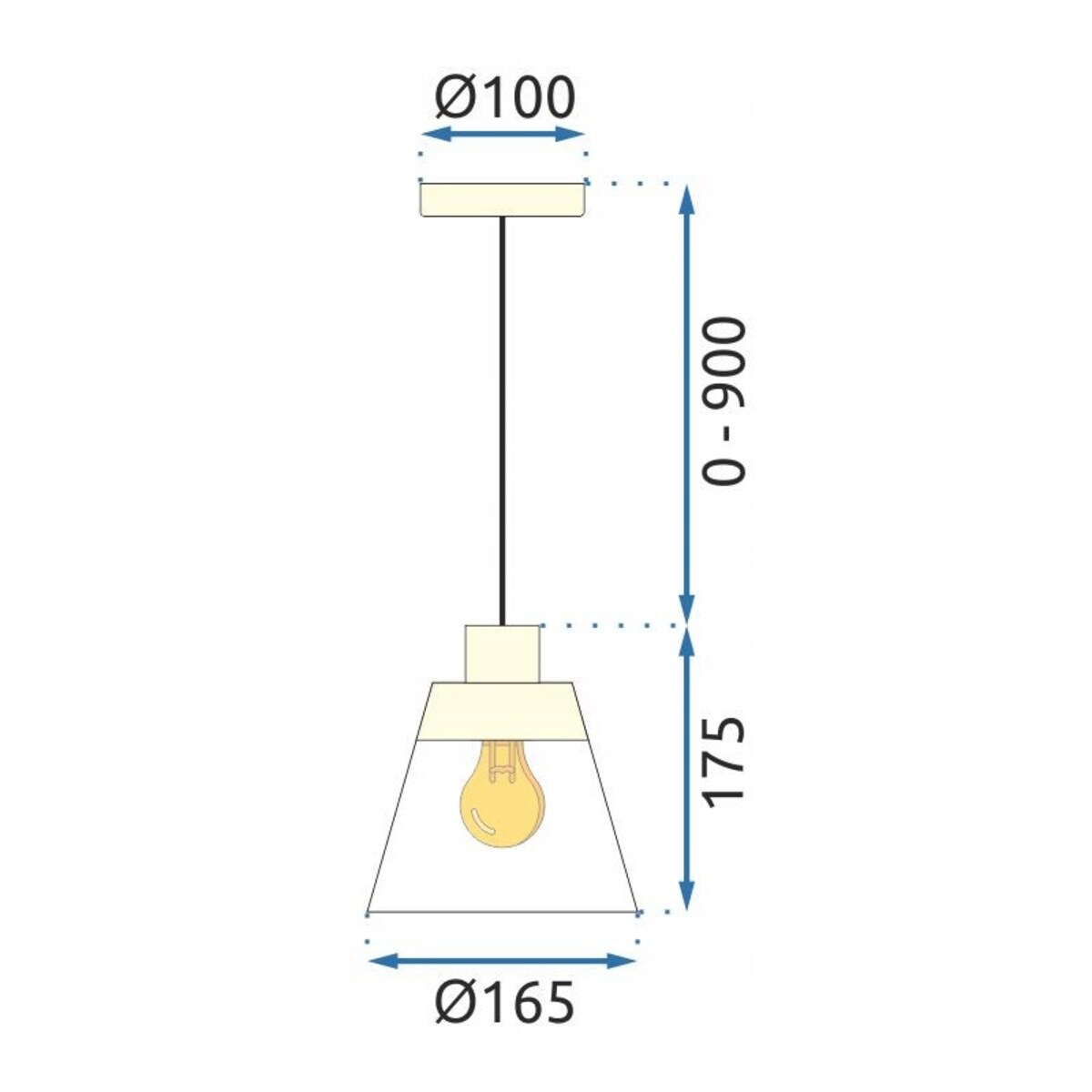 Lampa Sufitowa Wisząca Szklana Okrągła Złota Gold