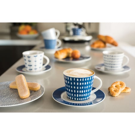 Zestaw filiżanek 300 ml ze spodkami dla 6 osób 12 el. Scandy Blue LB88 (7431)