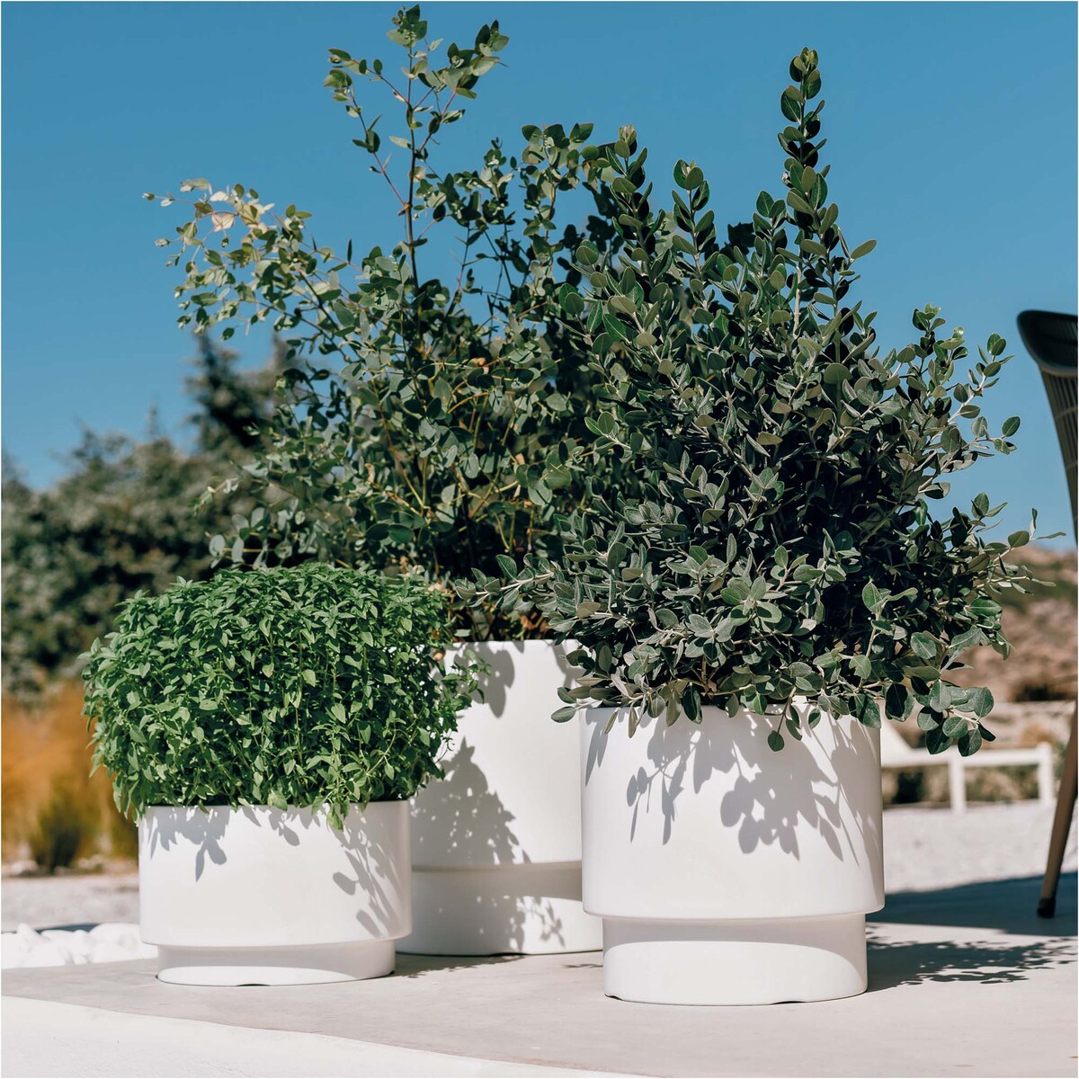 Doniczka Donica Ogrodowa 29,8 Cm Okrągła Na Taras Do Ogrodu Domu Biała