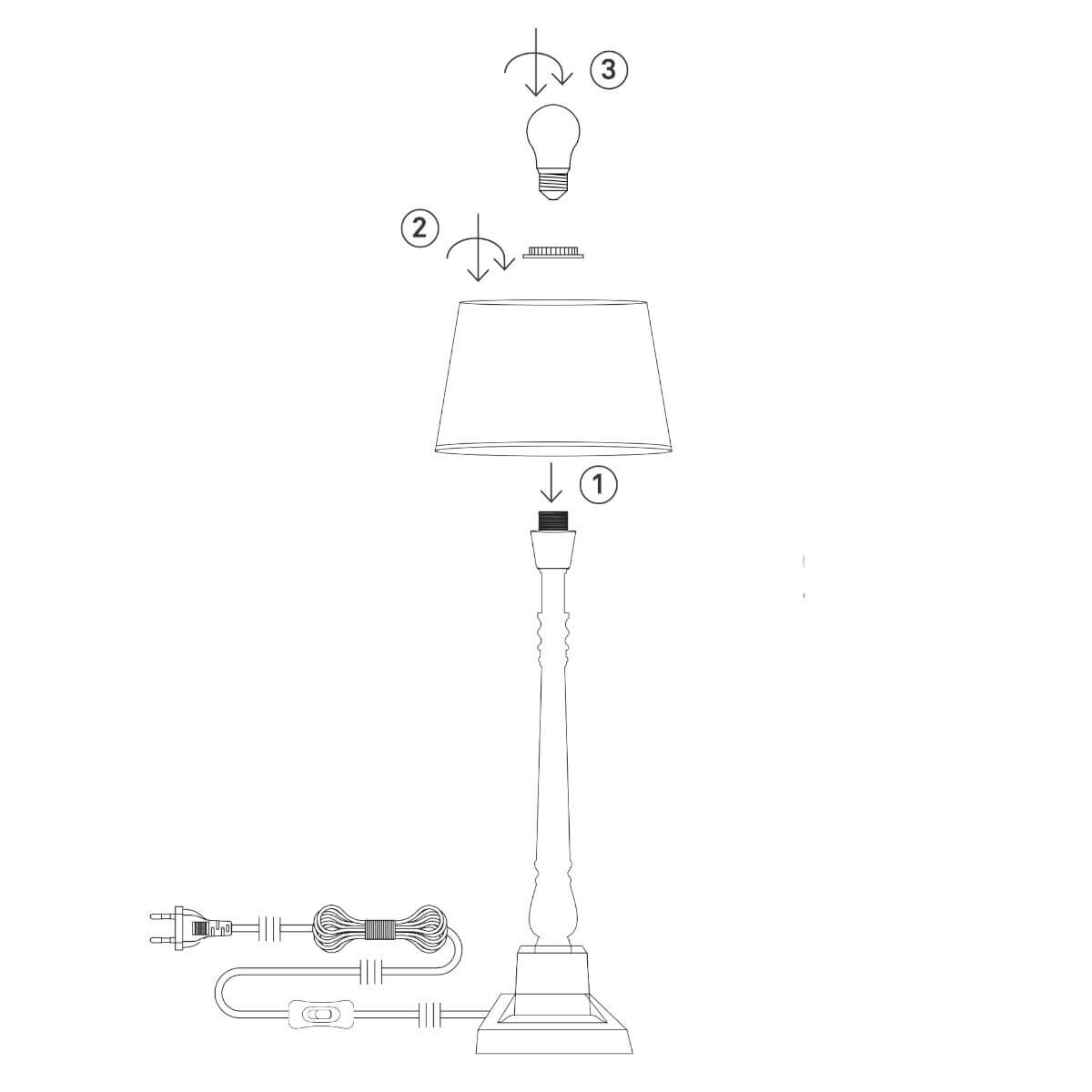 Antyczna lampa stołowa Metallo 108775 Markslojd metalowa srebrna