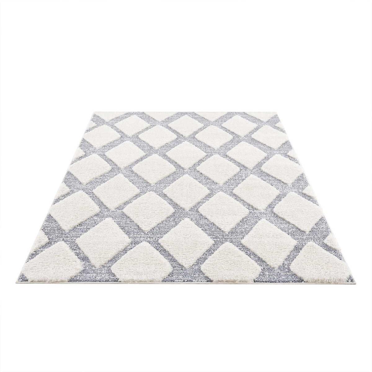 Dywan z efektem high low geometryczny Focera 44970 Szary Krem 120x170