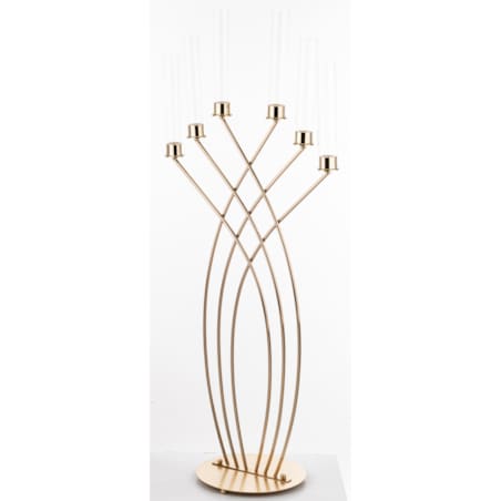 Świecznik metalowy na 6 świec złoty 118x50x28 cm ANELLI