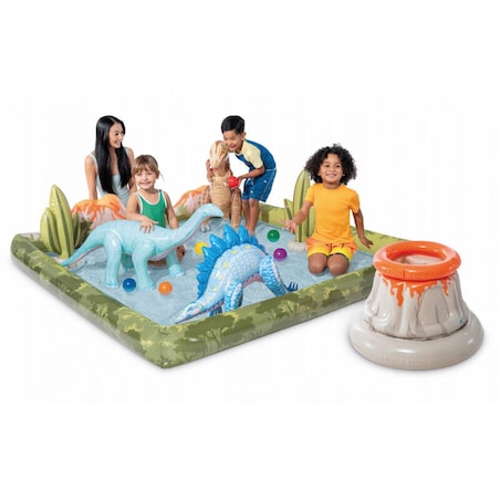 Dmuchany plac zabaw z basenikiem DINO
