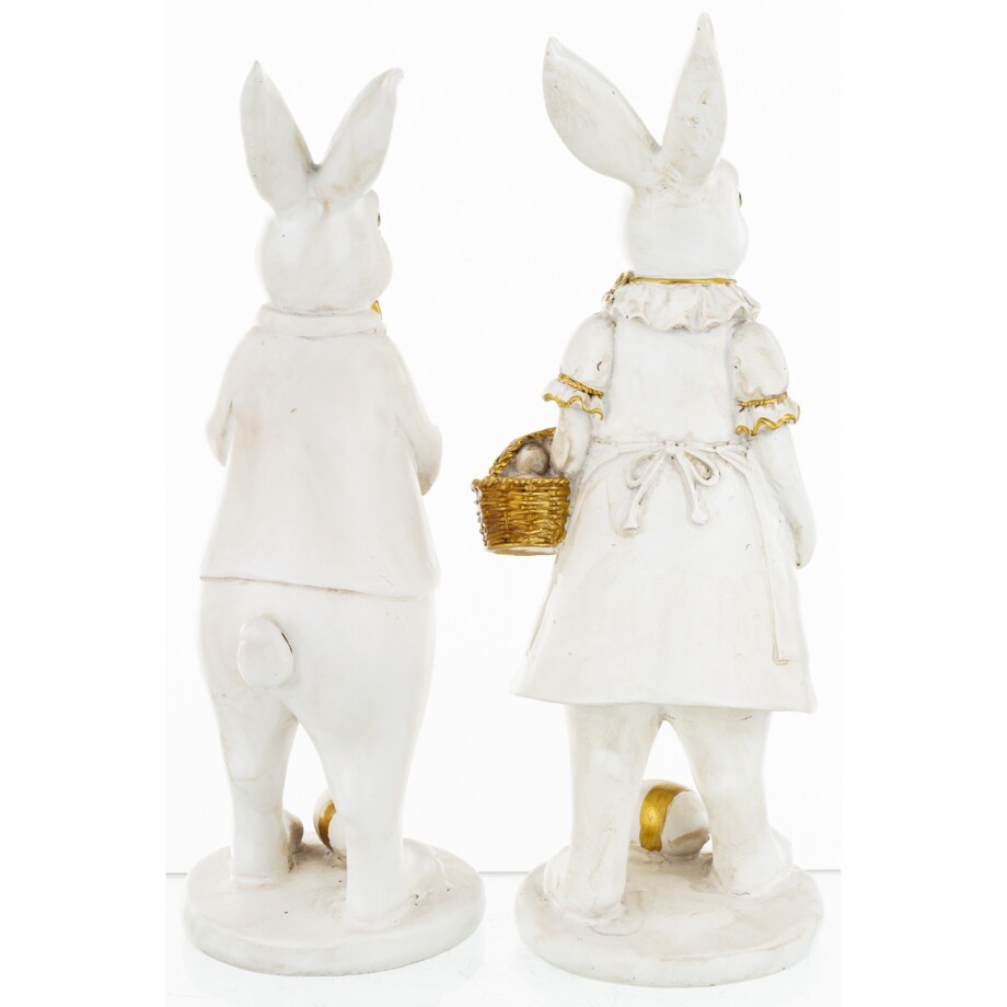 Dekoracja - króliczątko z pisanką i na pisance 13,5x9x9 cm BIELACZEK