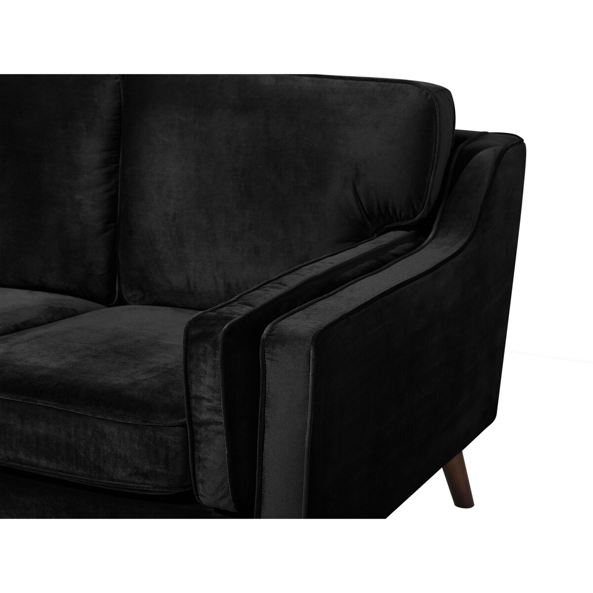 Sofa 3-osobowa welurowa czarna LOKKA