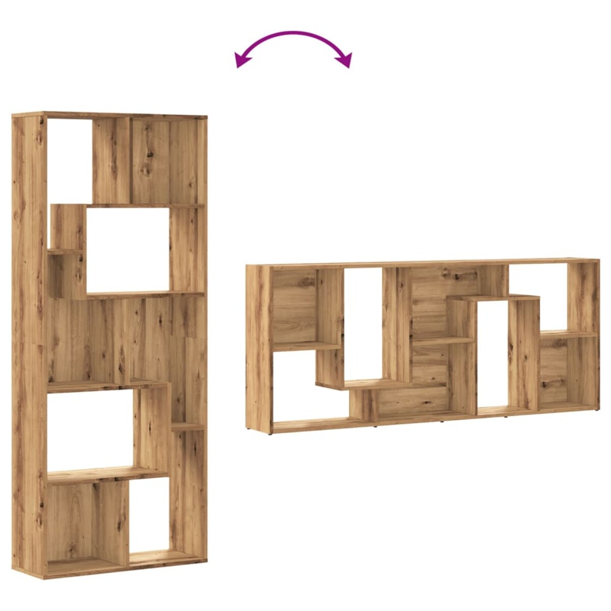 vidaXL Regał na książki Artisan Oak 67x24x161 cm Drewno konstrukcyjne