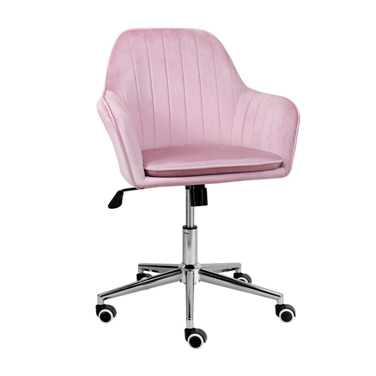 Krzesło biurowe fotel obrotowy welurowy regulowany różowy