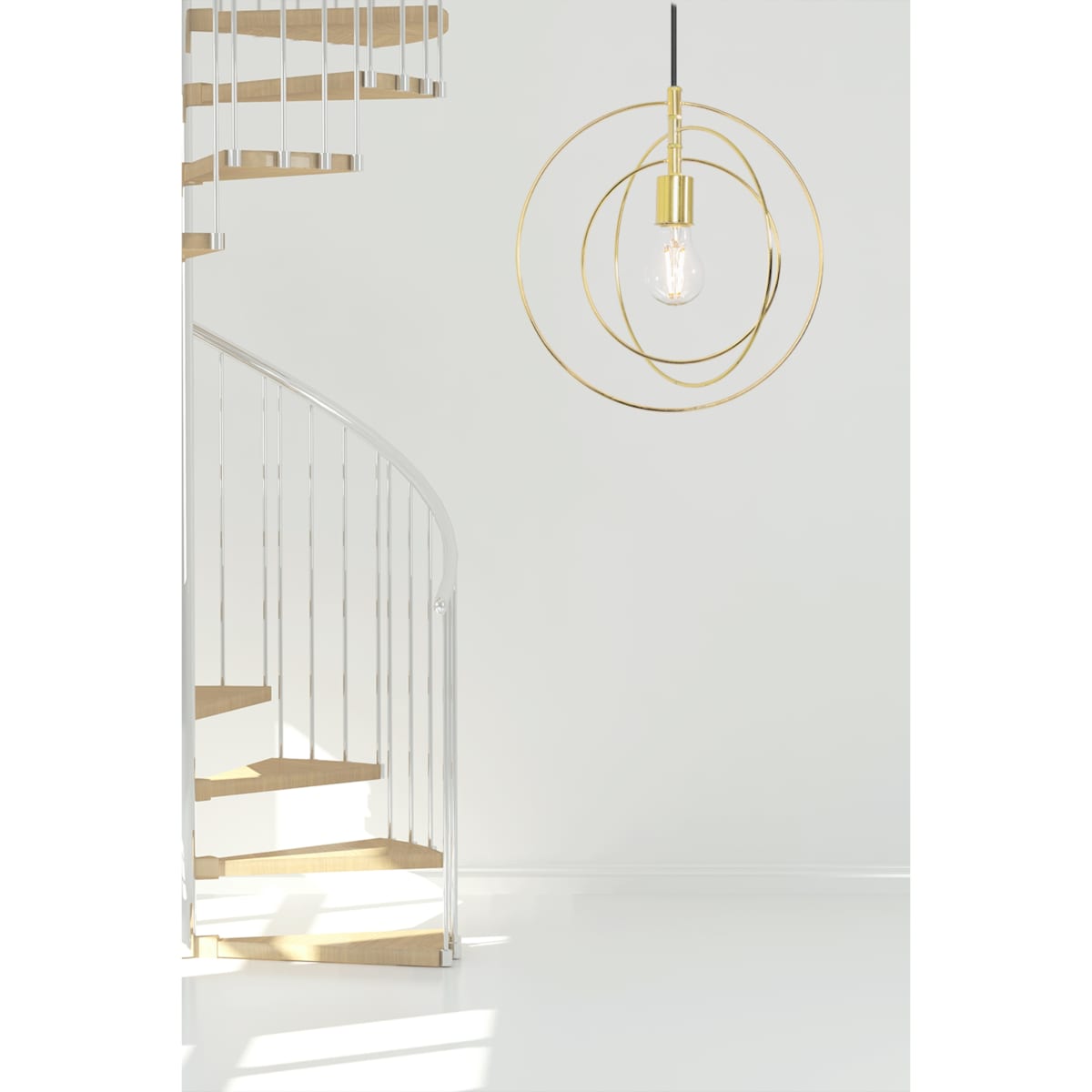 Lampa Sufitowa Metalowa Złote Okręgi Pierścieniowa