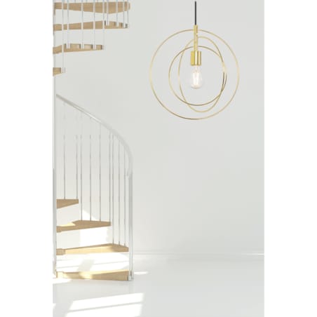 Lampa Sufitowa Metalowa Złote Okręgi Pierścieniowa