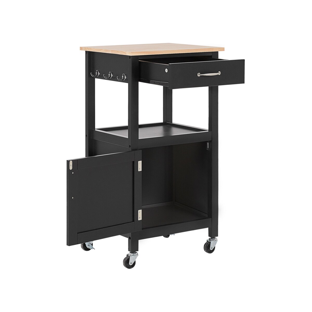 Wózek kuchenny z szufladą czarny SIENA