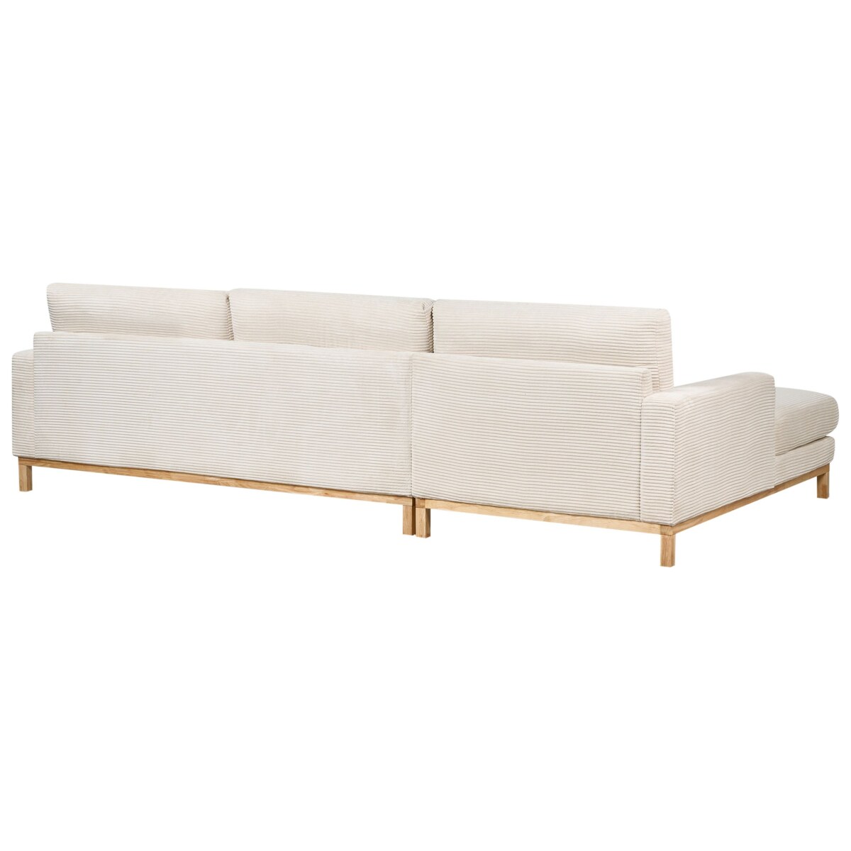 Sofa narożna prawostronna SIGGARD Jasnobeżowy Sztruks