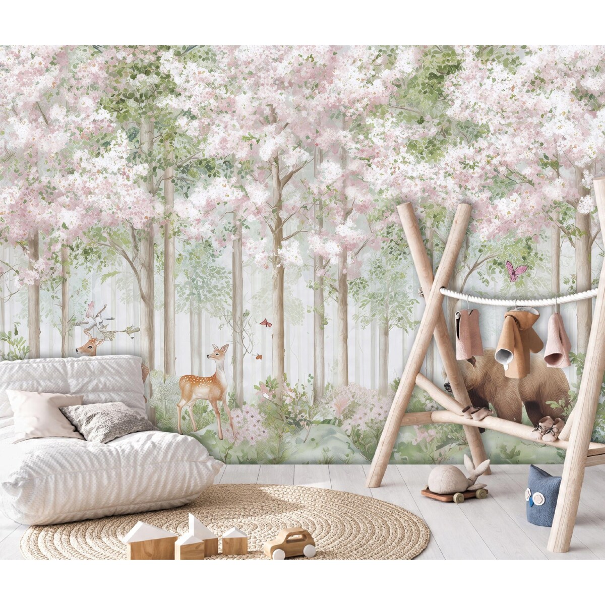 Fototapeta Dla Dzieci Na Flizelinie Las Drzewa Różowy 400x280