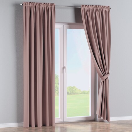 Zasłona na kanale z grzywką 1 szt. 130x260 pudrowy róż