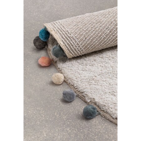 Dywan bawełniany okrągły z pomponami Ø126 cm