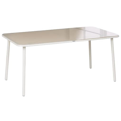 Stół ogrodowy CARAVINO 160 cm 90 cm Metal Jasnobeżowy