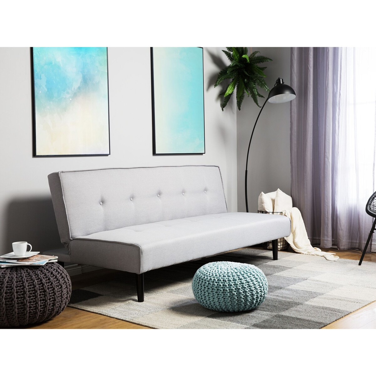 Sofa rozkładana jasnoszara VISBY