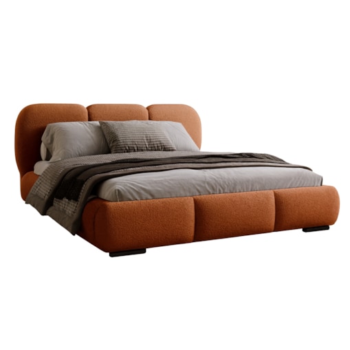 Łóżko tapicerowane 160x200 ROZA z pojemnikiem na pościel ceglaste