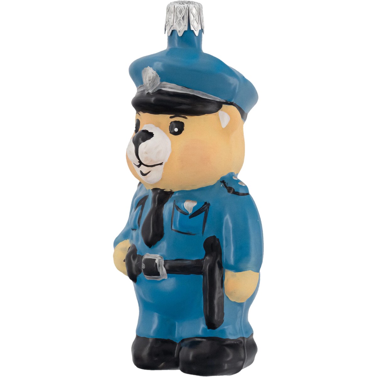 Bombka choinkowa szklana - Miś Policjant w mundurze
