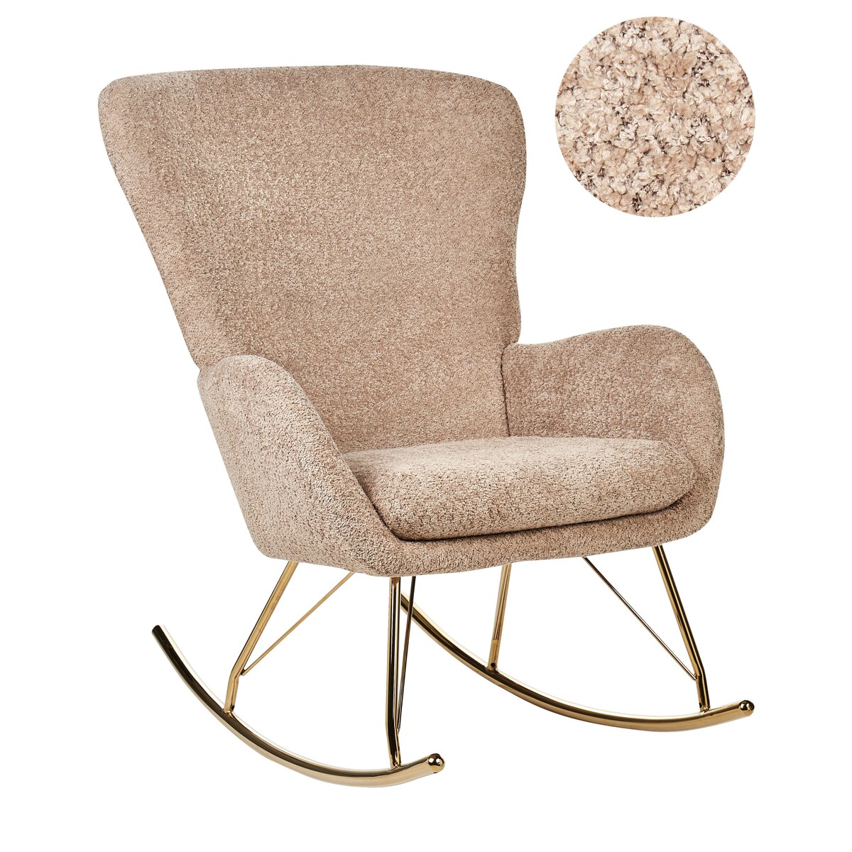Fotel bujany ANASET Boucle Piaskowy