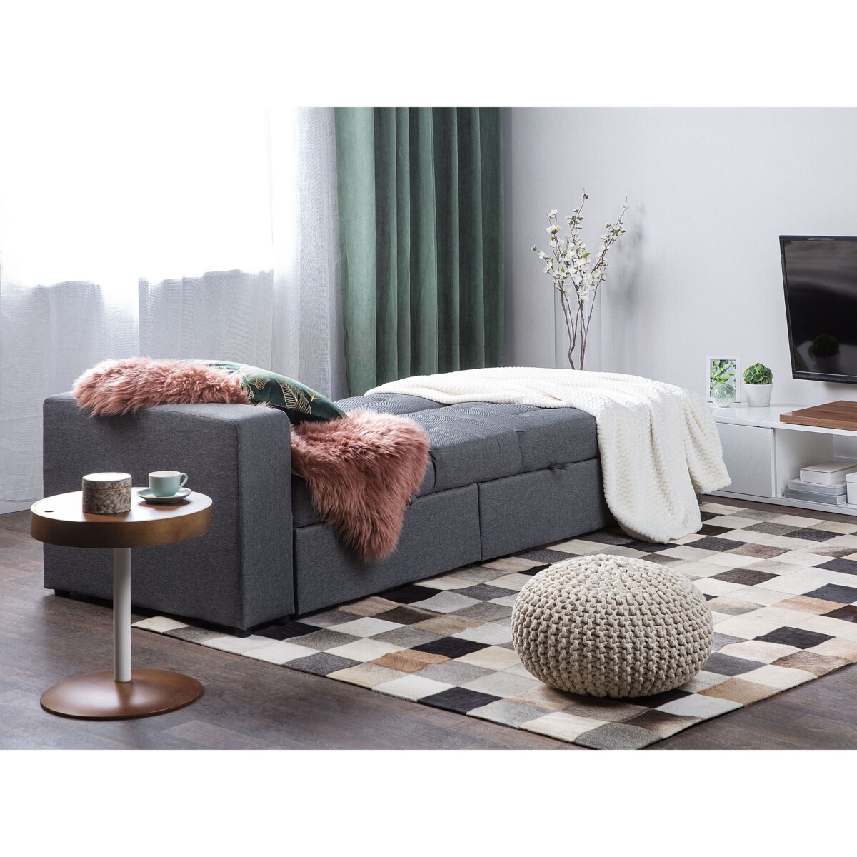 Sofa rozkładana ciemnoszara FALSTER