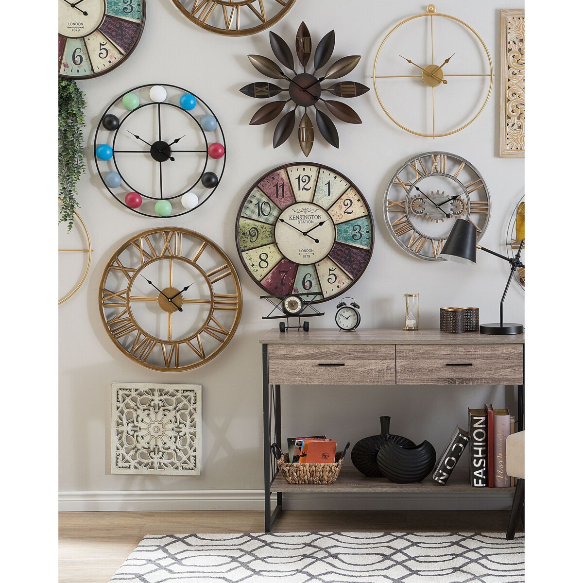 Zegar ścienny ø 46 cm srebrno-złoty SEON