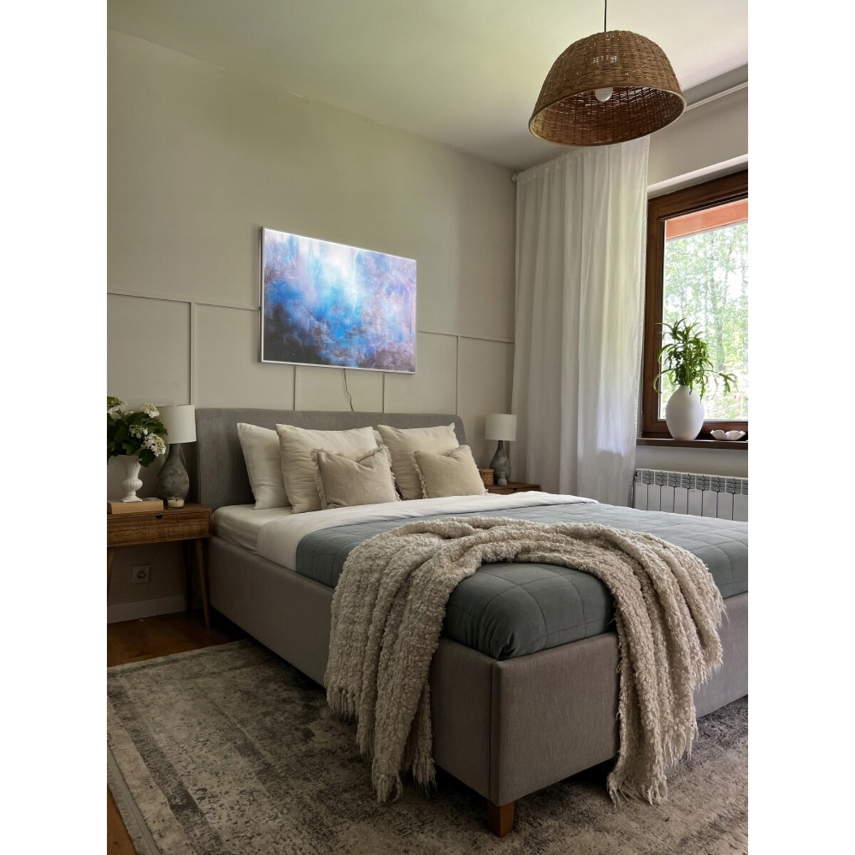 OBRAZ PODŚWIETLANY LED ŁUBIN ramka czarna CANVAS SLIM 40x50 cm + zasilacz