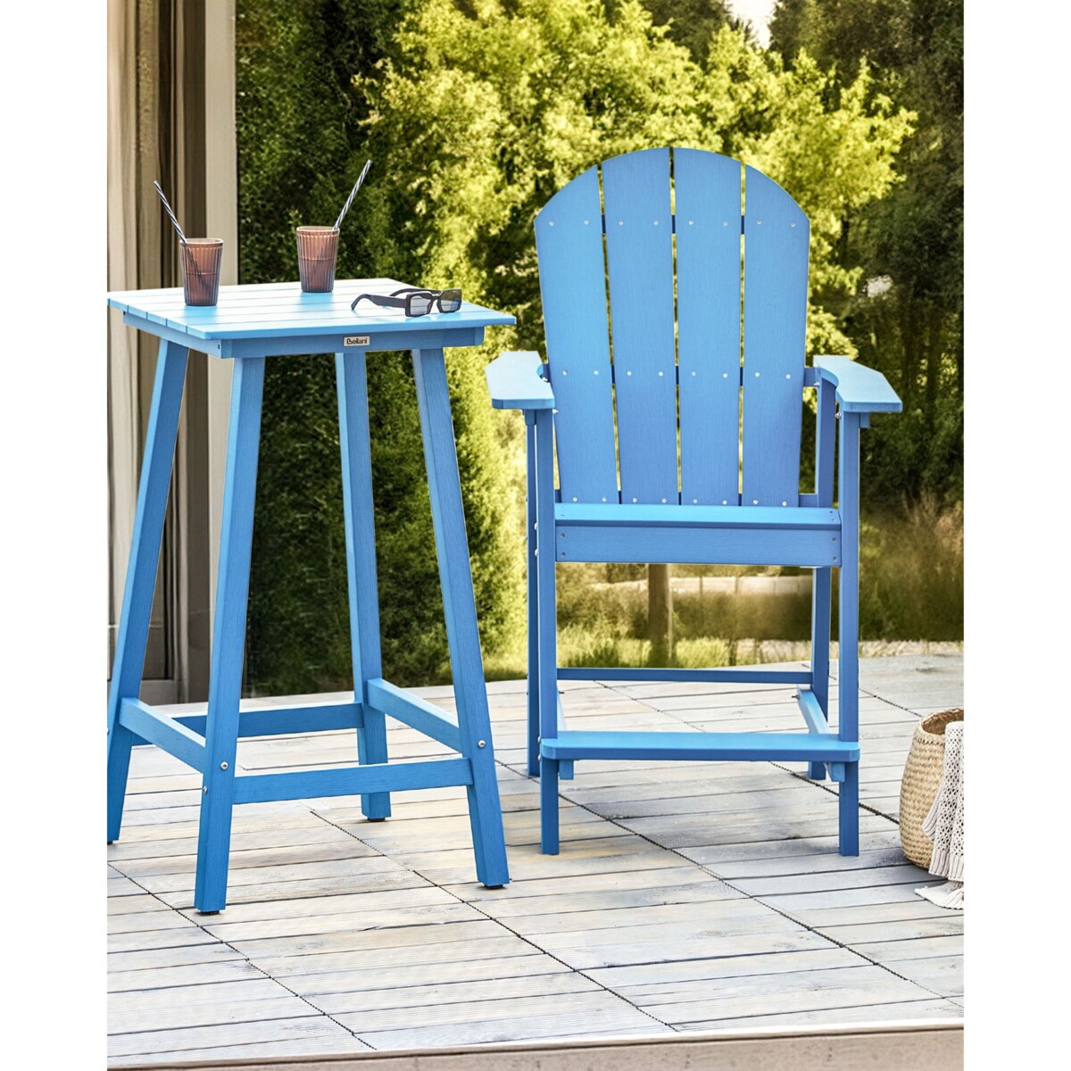 Krzesło barowe Niebieski ADIRONDACK