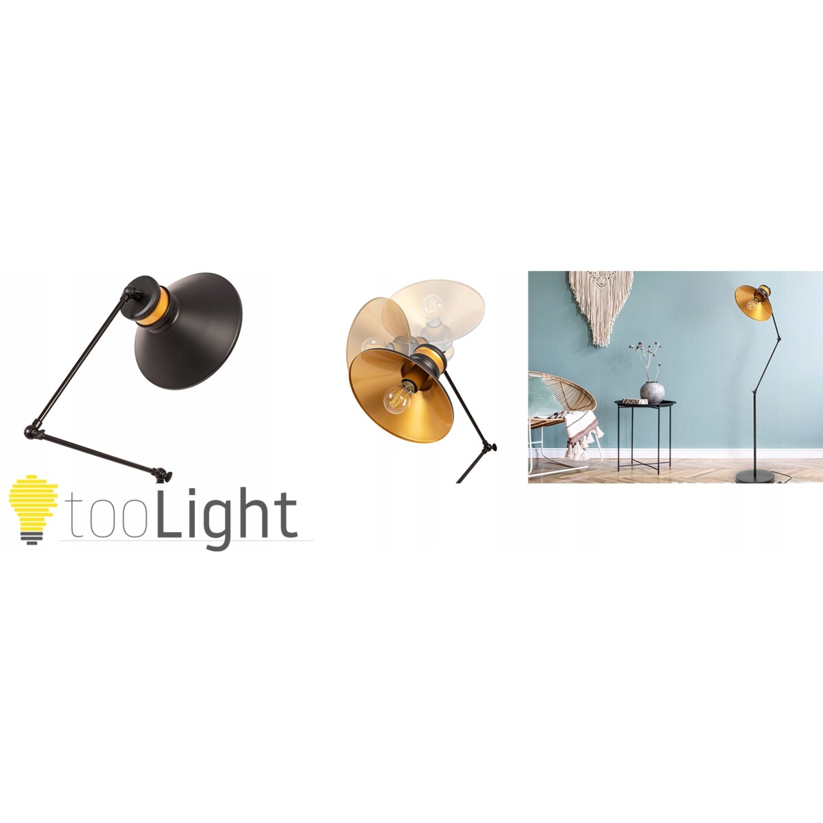 Lampa Stojąca Podłogowa Black Loft Czarna Asti B