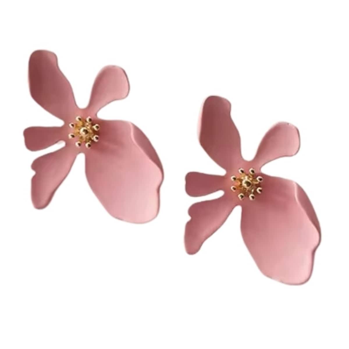 Kolczyki różowe jasne pudrowe matowe na sztyft