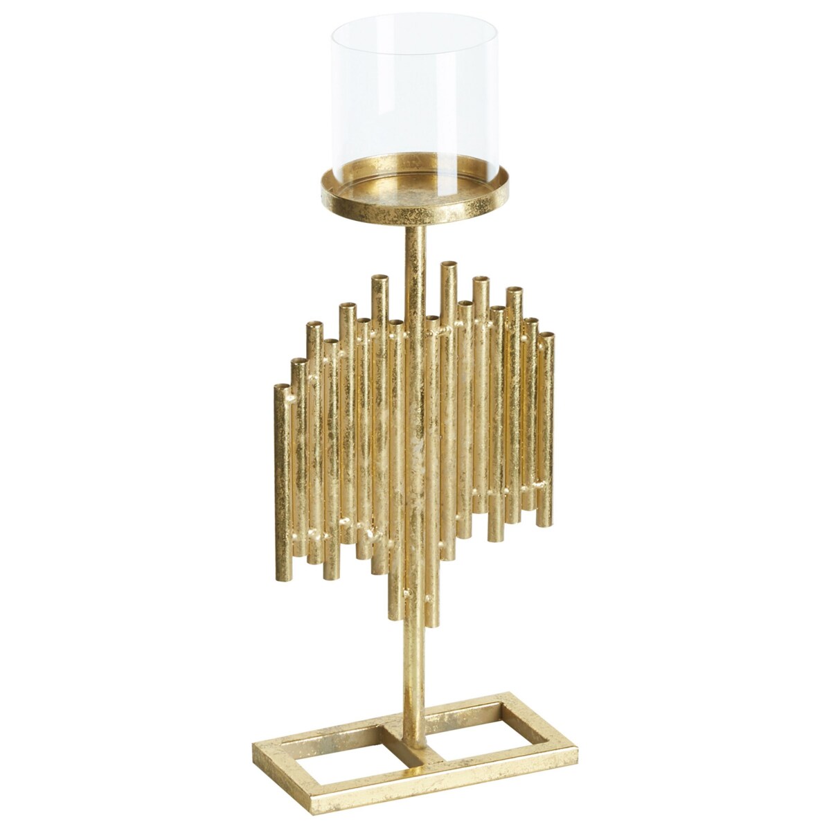 Świecznik metalowy 47 cm złoty NIAS