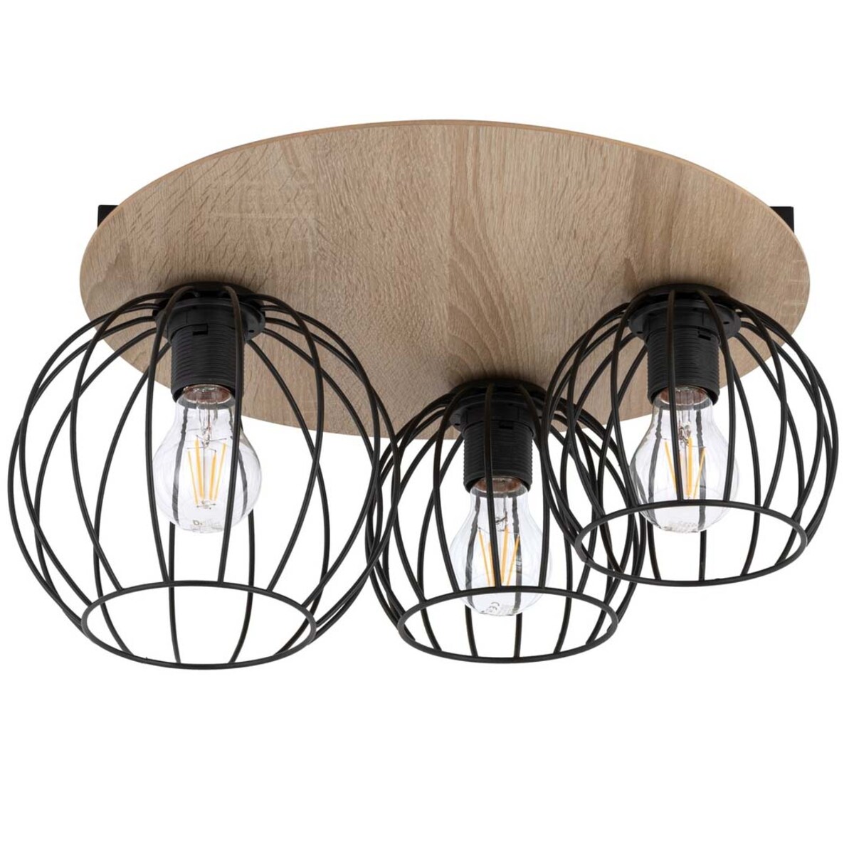 Lampa sufitowa Cyber 32356 druciak do przedpokoju czarny drewno