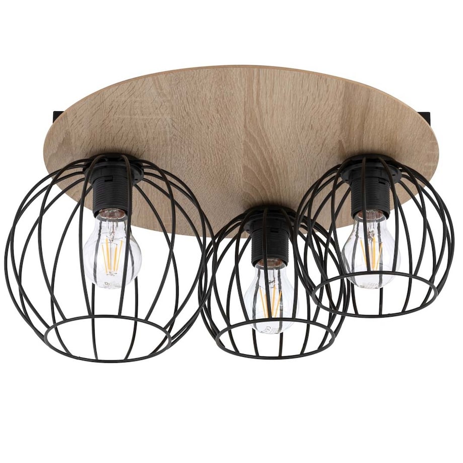 Lampa sufitowa Cyber 32356 druciak do przedpokoju czarny drewno