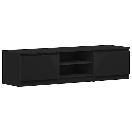 vidaXL Szafka pod TV, czarna, 140x40x35,5 cm, materiał drewnopochodny