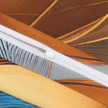 Poszewka satynowa 40x40 Aurelia w złote i niebieskie liście, Satynlove Premium