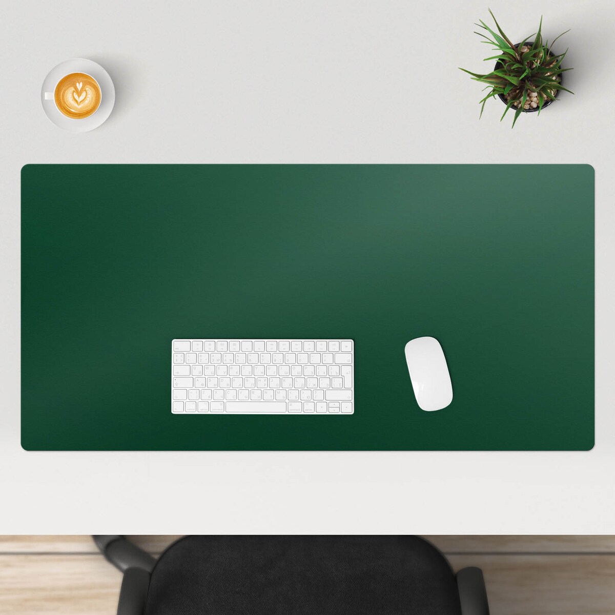 Zielona mata na biurko Kolor Ciemnozielony, 100x50 cm