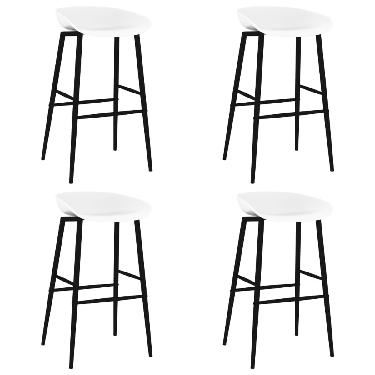 vidaXL Krzesła barowe, 4 szt., białe