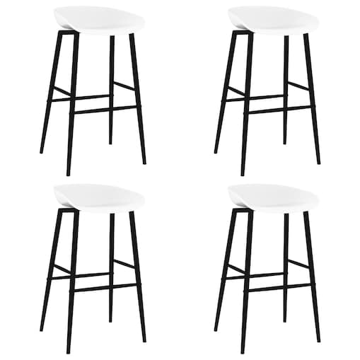 vidaXL Krzesła barowe, 4 szt., białe
