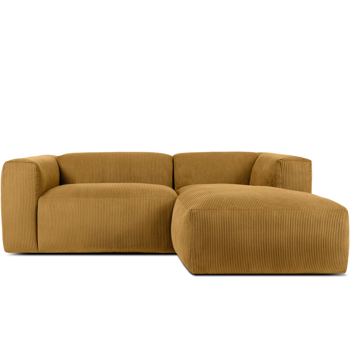 KONSIMO BUFFO Narożnik prawy 3/4-osobowy z wyjątkowo miękkim siedziskiem, kolor żółty