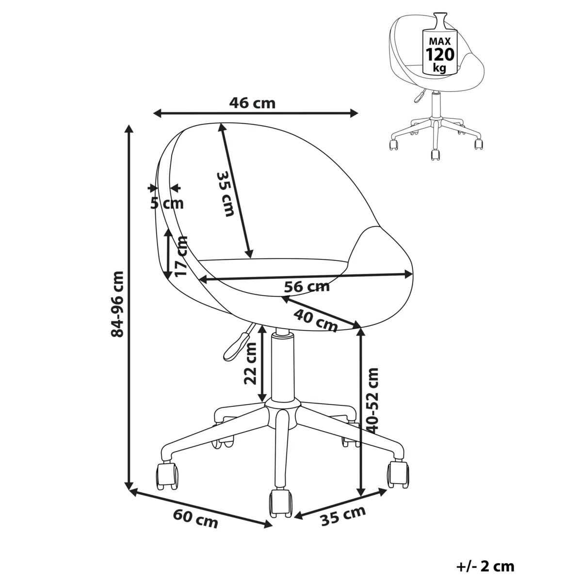 Krzesło biurowe regulowane welurowe czarne SELMA