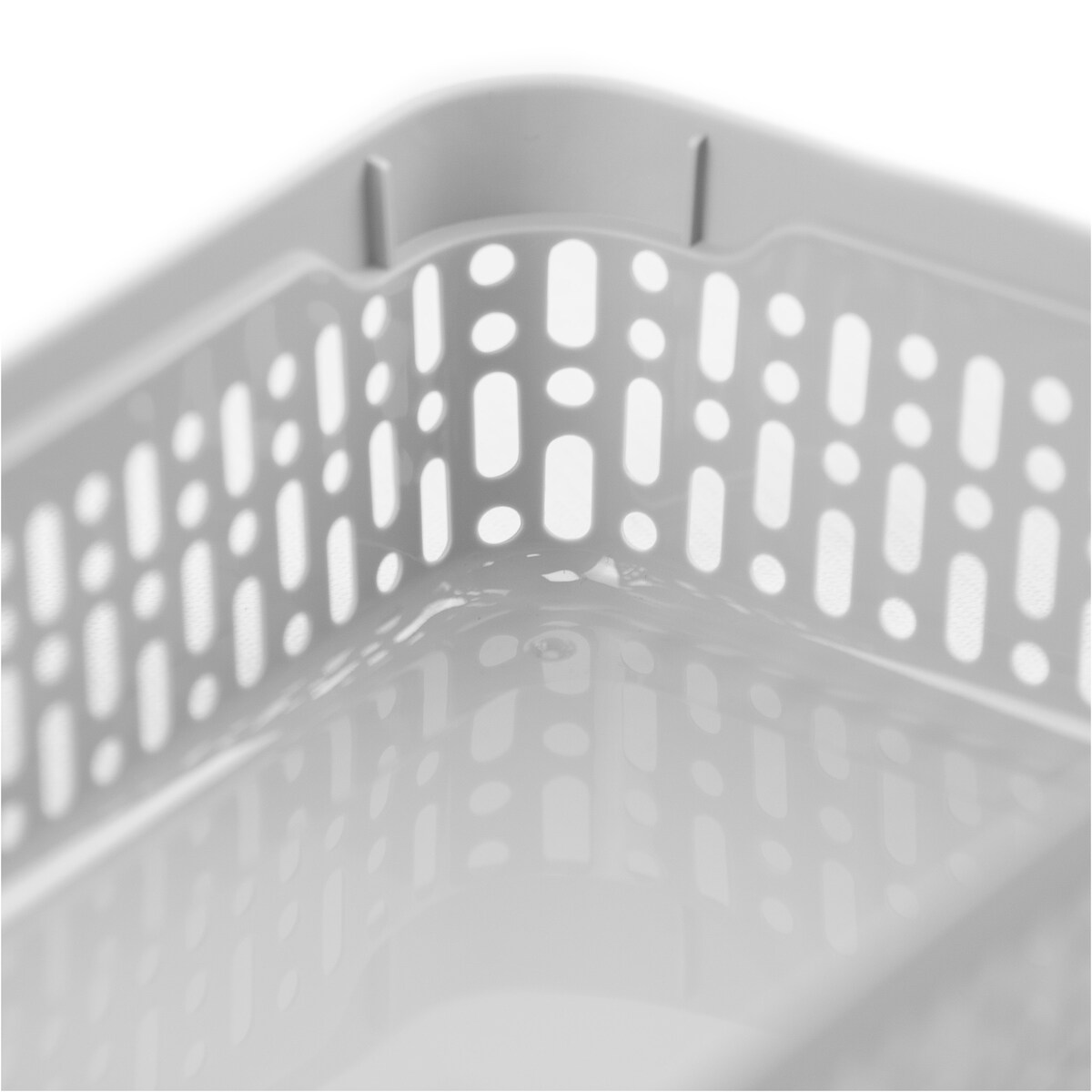 Koszyk Ażurowy Koszyczek XS Plastikowy Na Kosmetyki Do Łazienki Pudełko Pojemnik Do Szuflady Jasnoszary