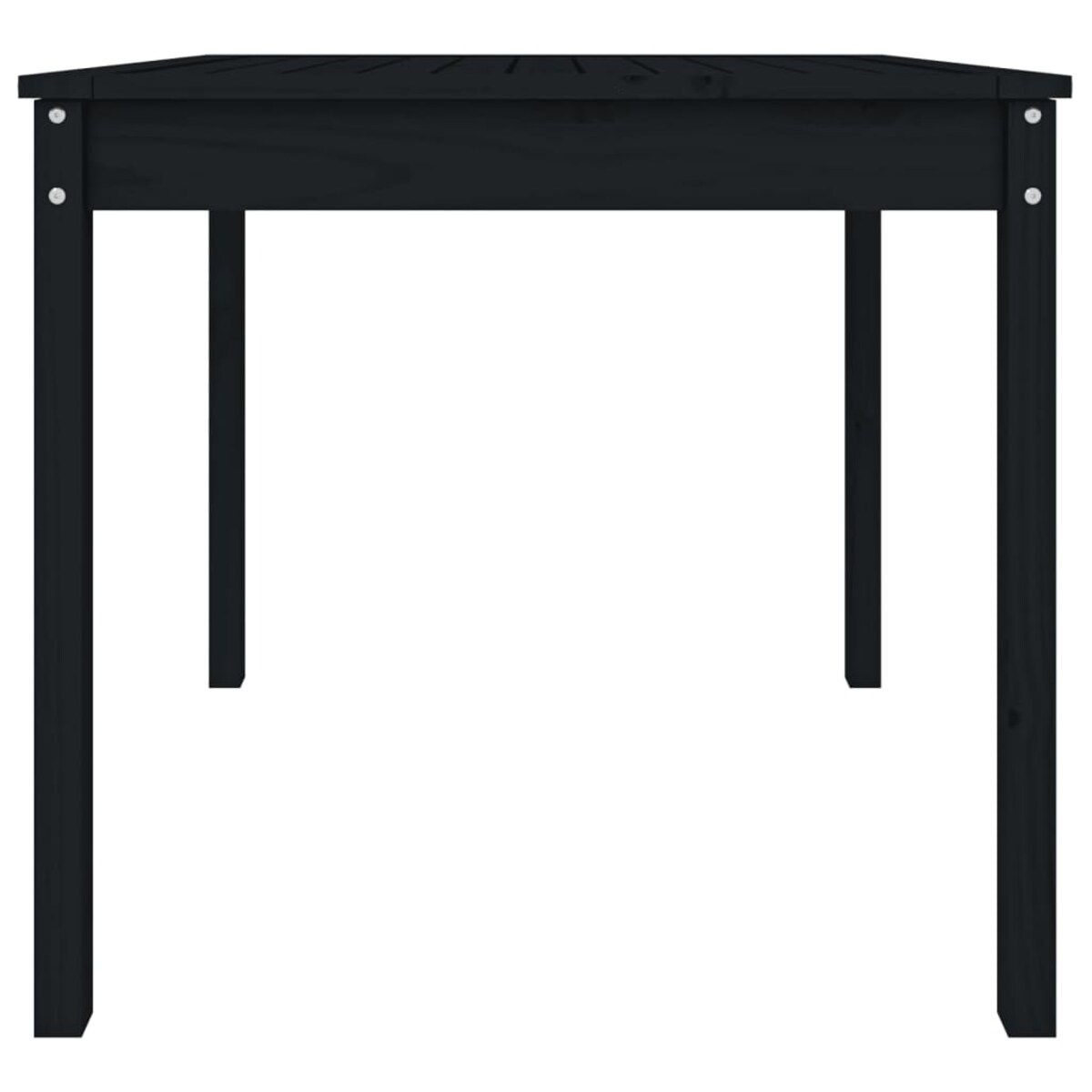 vidaXL Stolik ogrodowy, czarny, 82,5x82,5x76 cm, lite drewno sosnowe