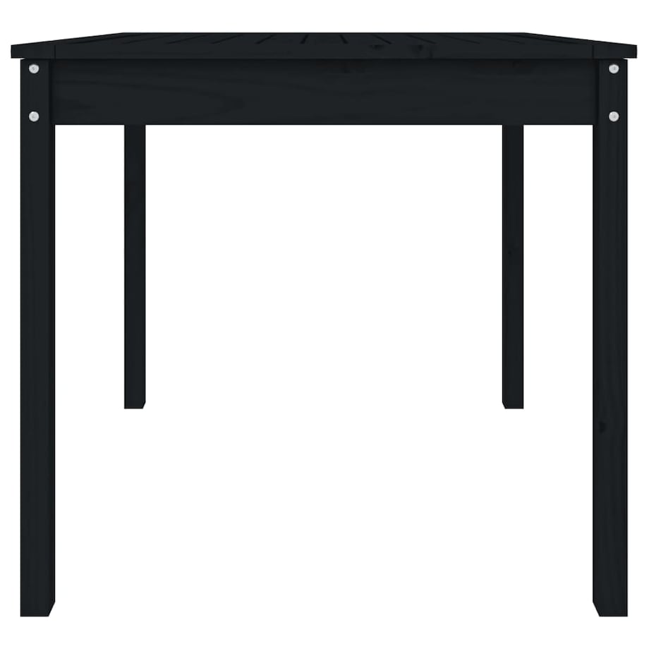 vidaXL Stolik ogrodowy, czarny, 82,5x82,5x76 cm, lite drewno sosnowe