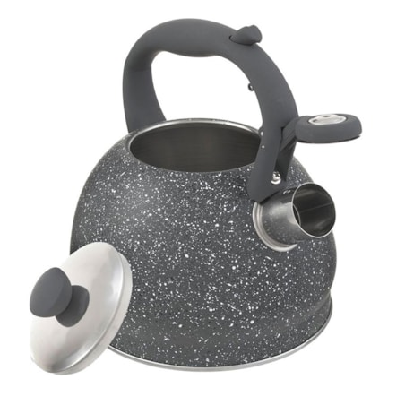 Czajnik stalowy z gwizdkiem 2L indukcja gaz szary marmurek KLAUSBERG